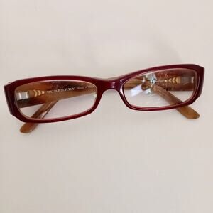 Vintage Burberry Italy Eyeglasses FRAME B 2043 3075 50-14-130 Burgundy Plastic